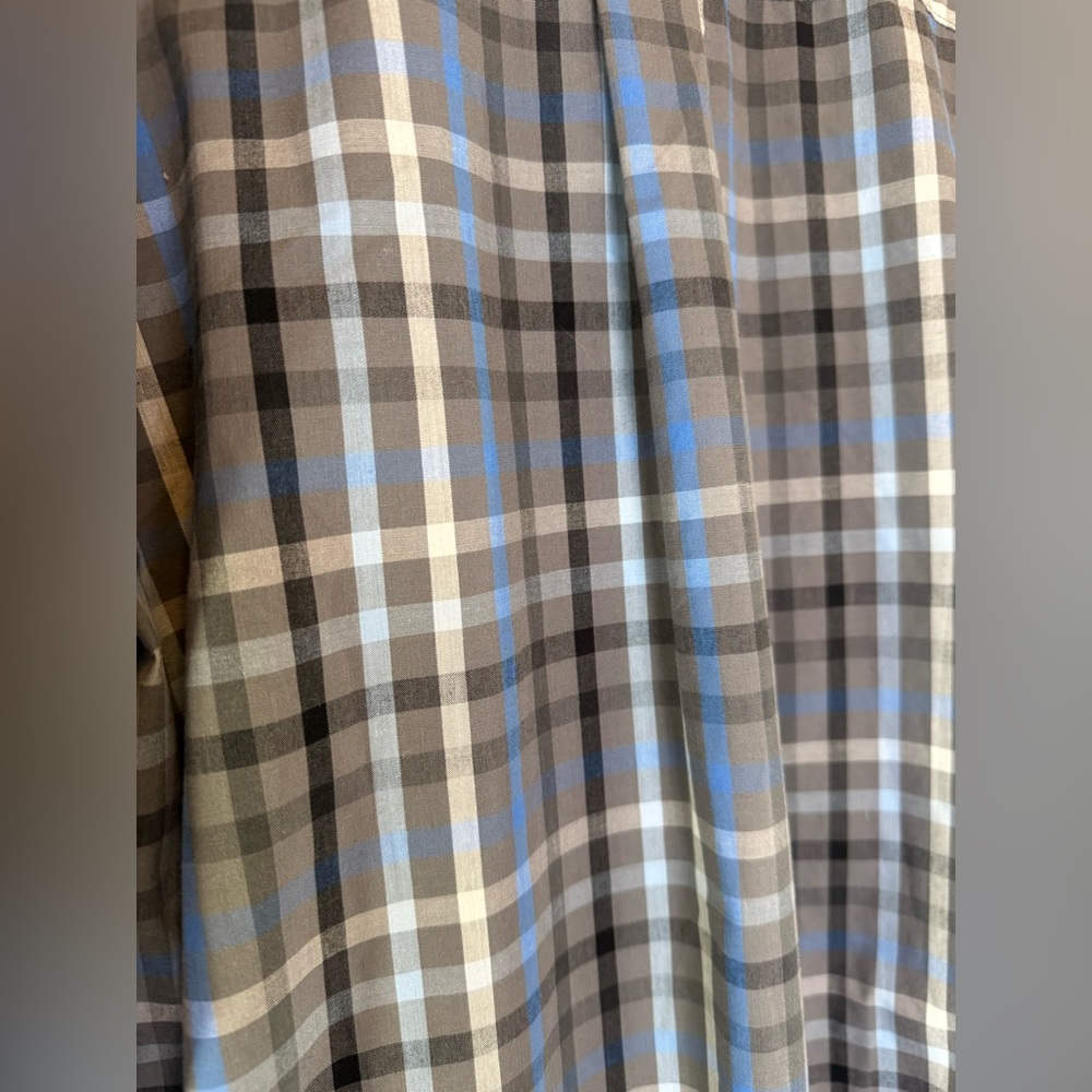 IZOD Performance Comfort Shirt Men's Blue Gray Plaid Button Down Size XL NWT - Picture 5 of 10